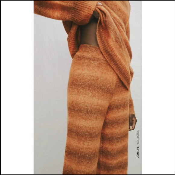 NWT ZARA STRIPED KNIT PANTS - Picture 3 of 9